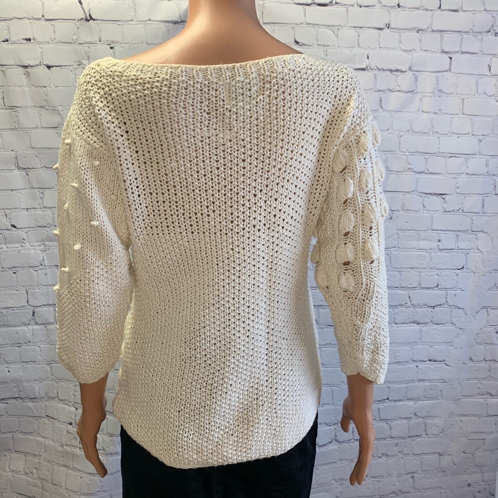 Hot Jazz by Christina Knit by hand! Vintage White boho sweater size medium - Picture 10 of 16